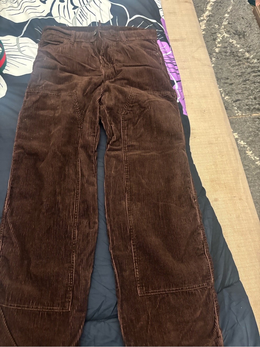 No Boundaries Brown Corduroy Wide-Leg Joggers